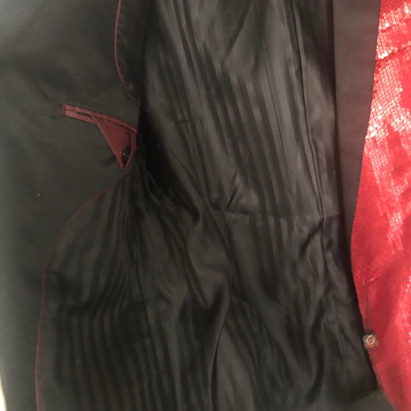 Men's PALLINI RED Metallic Slick Shinny Blazer - Picture 5 of 11